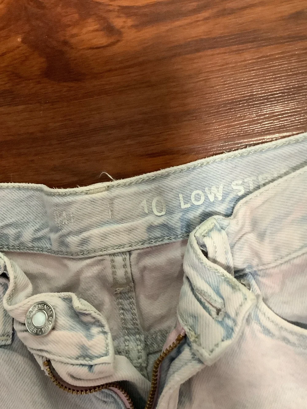 Old Navy Black Daisy Print Drawstring Shorts & Light Wash Denim Cutoffs